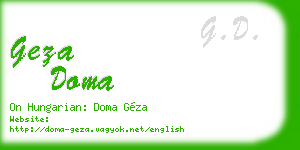geza doma business card